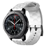 Bracelet de montre en silicone à motif football de couleur unie 22 mm, pour Samsung Galaxy Watch3 45 mm, pour Samsung Galaxy Watch 46 mm, pour Samsung Gear S3 Classic, pour Samsung Gear S3 Frontier