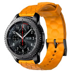 Bracelet de montre en silicone à motif football de couleur unie 22 mm, pour Samsung Galaxy Watch3 45 mm, pour Samsung Galaxy Watch 46 mm, pour Samsung Gear S3 Classic, pour Samsung Gear S3 Frontier