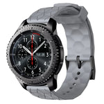 Bracelet de montre en silicone à motif football de couleur unie 22 mm, pour Samsung Galaxy Watch3 45 mm, pour Samsung Galaxy Watch 46 mm, pour Samsung Gear S3 Classic, pour Samsung Gear S3 Frontier