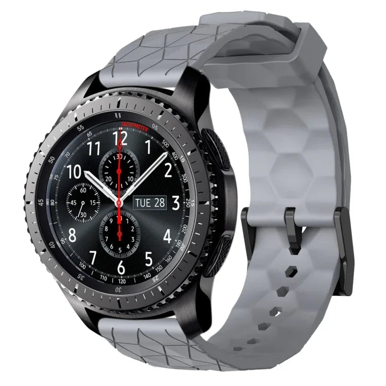 Bracelet de montre en silicone à motif football de couleur unie 22 mm, pour Samsung Galaxy Watch3 45 mm, pour Samsung Galaxy Watch 46 mm, pour Samsung Gear S3 Classic, pour Samsung Gear S3 Frontier