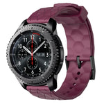 Bracelet de montre en silicone à motif football de couleur unie 22 mm, pour Samsung Galaxy Watch3 45 mm, pour Samsung Galaxy Watch 46 mm, pour Samsung Gear S3 Classic, pour Samsung Gear S3 Frontier