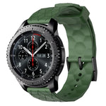 Bracelet de montre en silicone à motif football de couleur unie 22 mm, pour Samsung Galaxy Watch3 45 mm, pour Samsung Galaxy Watch 46 mm, pour Samsung Gear S3 Classic, pour Samsung Gear S3 Frontier