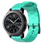 Bracelet de montre en silicone à motif football de couleur unie 22 mm, pour Samsung Galaxy Watch3 45 mm, pour Samsung Galaxy Watch 46 mm, pour Samsung Gear S3 Classic, pour Samsung Gear S3 Frontier