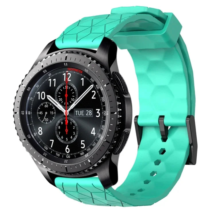 Bracelet de montre en silicone à motif football de couleur unie 22 mm, pour Samsung Galaxy Watch3 45 mm, pour Samsung Galaxy Watch 46 mm, pour Samsung Gear S3 Classic, pour Samsung Gear S3 Frontier