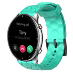 22mm Football Pattern Solid Color Silicone Watch Band, For Amazfit GTR 2, For Amazfit 3