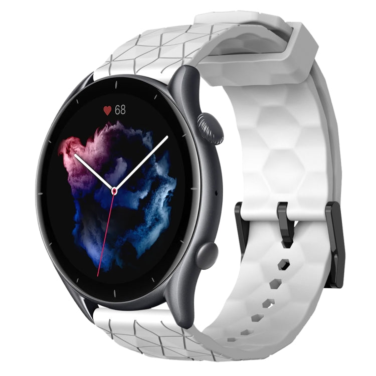 22mm Football Pattern Solid Color Silicone Watch Band, For Amazfit GTR 2, For Amazfit 3