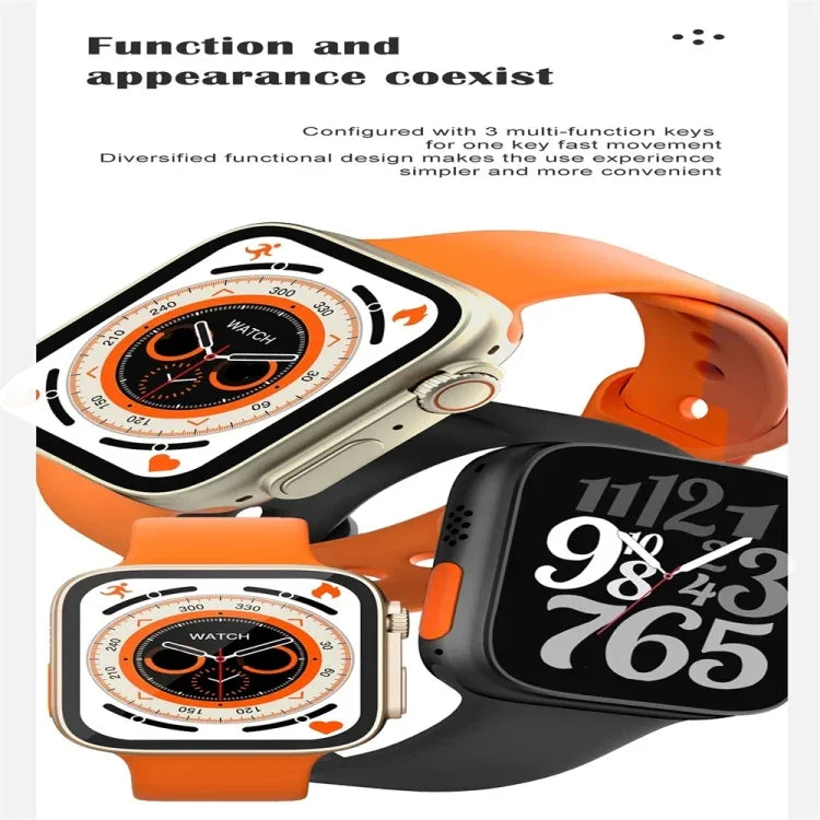 Montre connectée S8 Ultra avec écran couleur de 1,81 pouce, compatible avec la surveillance de la fréquence cardiaque et de la pression artérielle.