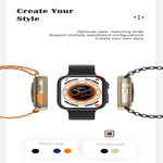 Montre connectée S8 Ultra avec écran couleur de 1,81 pouce, compatible avec la surveillance de la fréquence cardiaque et de la pression artérielle.