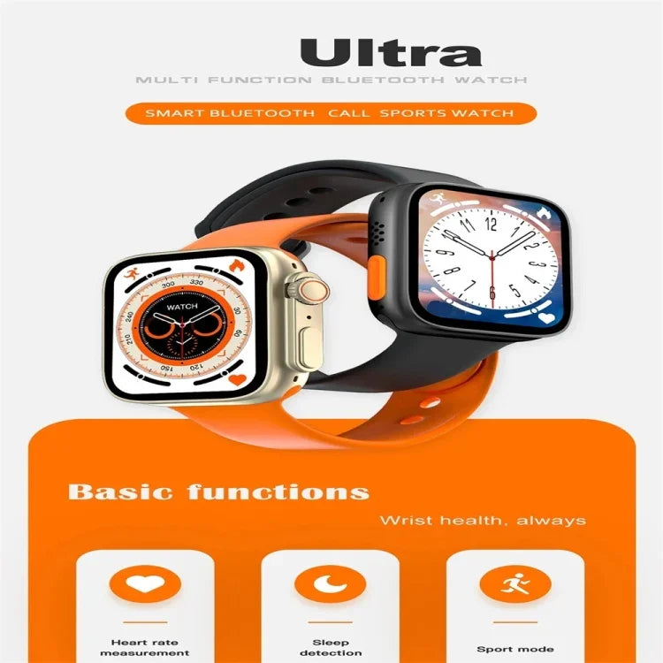 Montre connectée S8 Ultra avec écran couleur de 1,81 pouce, compatible avec la surveillance de la fréquence cardiaque et de la pression artérielle.