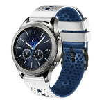 22mm Perforated Two-Color Silicone Watch Band, For Samsung Galaxy Watch3 45mm, For Samsung Galaxy Watch 46mm, For Samsung Gear S3 Classic, For Samsung Gear S3 Frontier