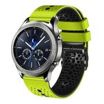 22mm Perforated Two-Color Silicone Watch Band, For Samsung Galaxy Watch3 45mm, For Samsung Galaxy Watch 46mm, For Samsung Gear S3 Classic, For Samsung Gear S3 Frontier