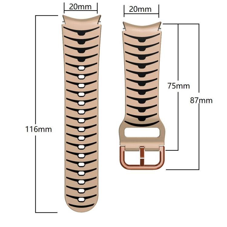 Bracelet de montre en silicone à texture incurvée, pour Samsung Galaxy Watch 4 44 mm, pour Samsung Galaxy Watch 4 40 mm, pour Samsung Galaxy Watch 4 Classic 42 mm