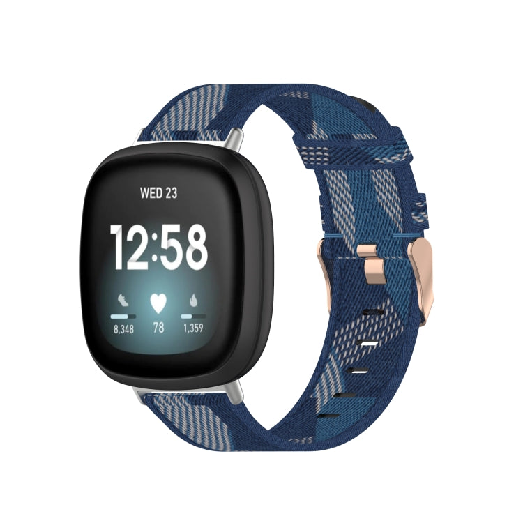 Nylon Weave Canvas Watch Band, For Fitbit Versa 3, For Fitbit Sense
