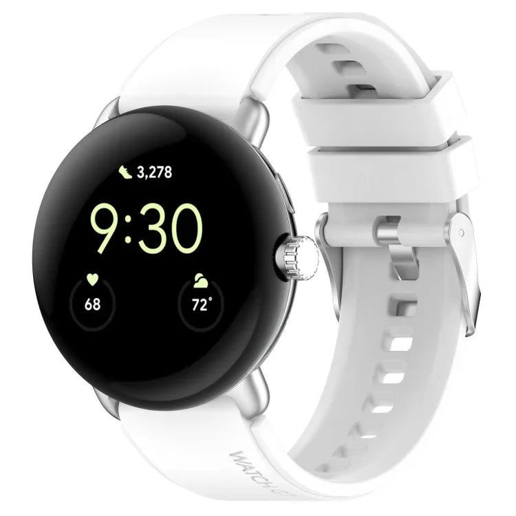 Bracelet de montre en silicone couleur unie avec connecteur métallique, pour Google Pixel Watch 4 / 3 / 2 / 1 41 mm
