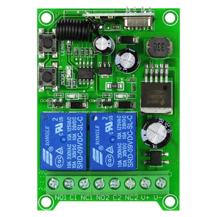 Ensemble récepteur relais télécommande RF sans fil universel pour porte électrique DC 12V 24V 48V