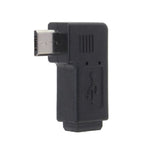 Adaptateur mini USB femelle à micro USB mâle à 90 degrés