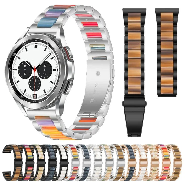 Bracelet de montre en résine et métal Interbead, pour Galaxy Watch 4 Classic 42 / 46mm