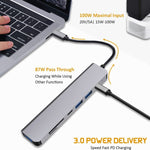 Hub USB C 7 en 1, adaptateur multiport USB C avec HDMI, PD 100W et lecteur de carte SD/TF