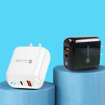 Chargeur de téléphone mobile PD04 PD20W + QC18W avec indicateur LED, prise US, prise US
