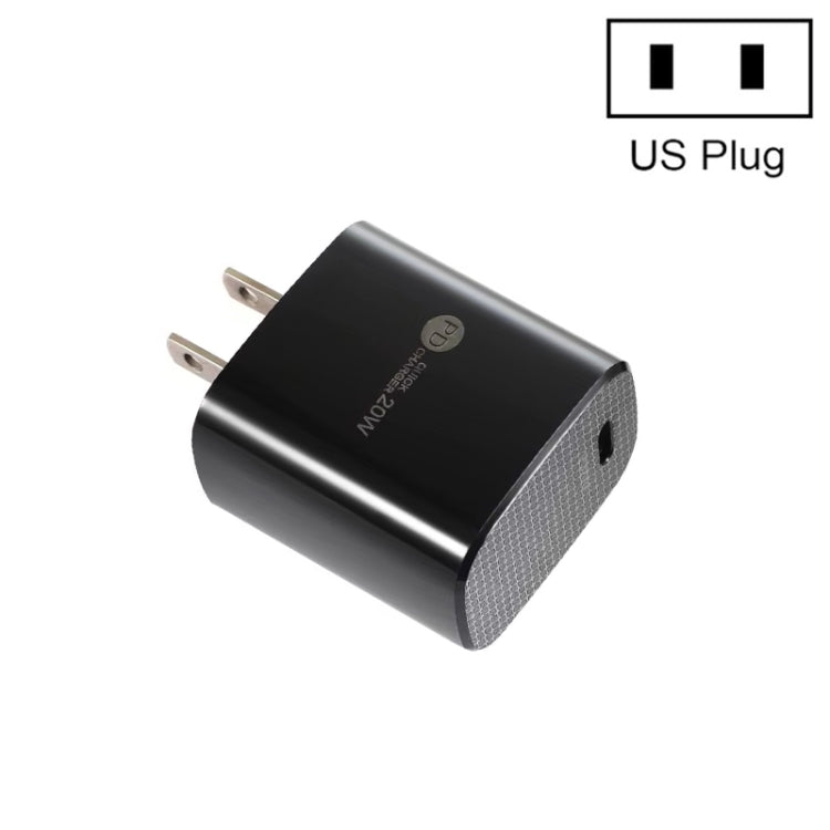 Chargeur rapide PD11 Mini port unique PD3.0 USB-C / Type-C 20W pour séries iPhone / iPad, prise US, prise US