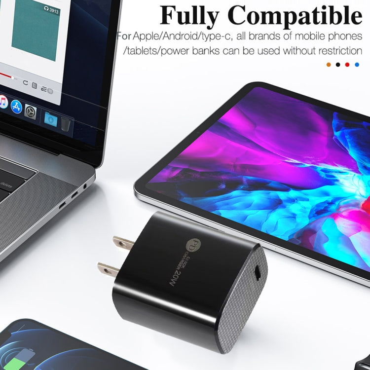 Chargeur rapide PD11 Mini port unique PD3.0 USB-C / Type-C 20W pour séries iPhone / iPad, prise US, prise US