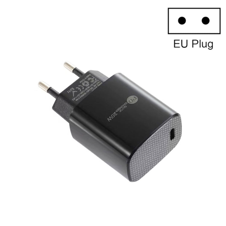 Chargeur rapide PD11 Mini port unique PD3.0 USB-C / Type-C 20W pour séries iPhone / iPad, prise EU, prise EU