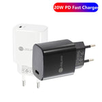 Chargeur rapide PD11 Mini port unique PD3.0 USB-C / Type-C 20W pour séries iPhone / iPad, prise EU, prise EU