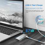 Hub USB C, adaptateur USB C 11 en 1 avec HDMI 4K, VGA, Type C PD, USB3.0, Ethernet RJ45, lecteur de carte SD/TF, AUX 3,5 mm, station d'accueil compatible MacBook Pro/Air, autres ordinateurs portables et appareils Type C