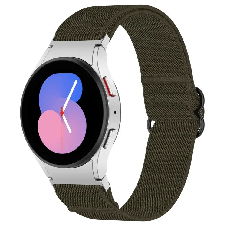 Bracelet de montre extensible en nylon noir avec boucle
