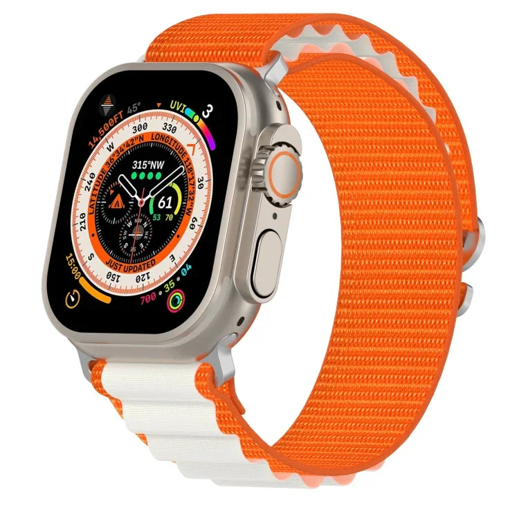 Bracelet de montre en nylon bicolore, pour Apple Watch Ultra 49 mm, pour Apple Watch Series 8&7 45 mm/SE 2&6&SE&5&4 44 mm, pour Apple Watch Series 8&7 41 mm/SE 2&6&SE&5&4 40 mm