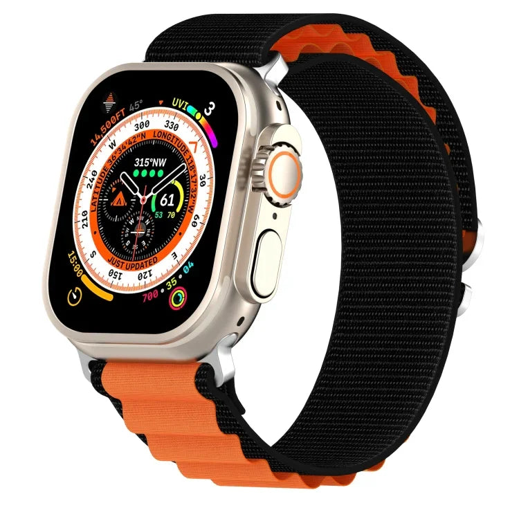 Bracelet de montre en nylon bicolore, pour Apple Watch Ultra 49 mm, pour Apple Watch Series 8&7 45 mm/SE 2&6&SE&5&4 44 mm, pour Apple Watch Series 8&7 41 mm/SE 2&6&SE&5&4 40 mm