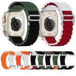 Bracelet de montre en nylon bicolore, pour Apple Watch Ultra 49 mm, pour Apple Watch Series 8&7 45 mm/SE 2&6&SE&5&4 44 mm, pour Apple Watch Series 8&7 41 mm/SE 2&6&SE&5&4 40 mm