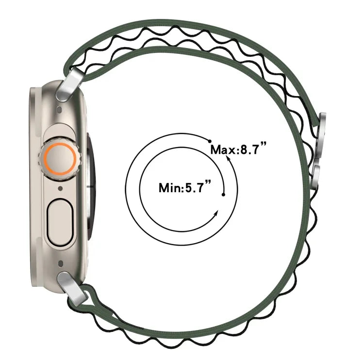 Bracelet de montre en nylon bicolore, pour Apple Watch Ultra 49 mm, pour Apple Watch Series 8&7 45 mm/SE 2&6&SE&5&4 44 mm, pour Apple Watch Series 8&7 41 mm/SE 2&6&SE&5&4 40 mm