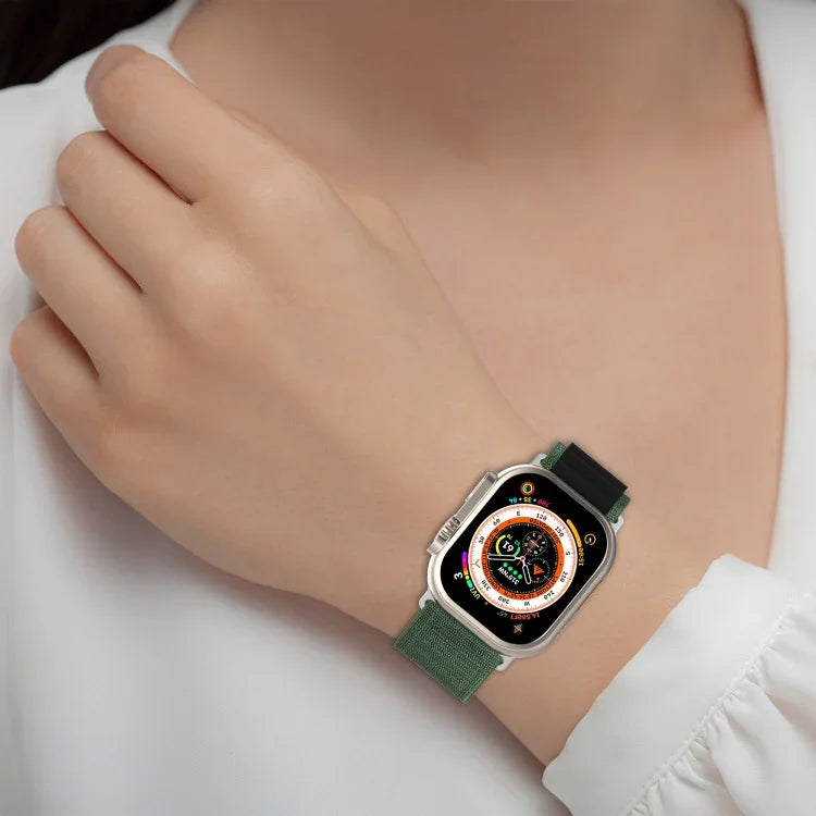 Bracelet de montre en nylon bicolore, pour Apple Watch Ultra 49 mm, pour Apple Watch Series 8&7 45 mm/SE 2&6&SE&5&4 44 mm, pour Apple Watch Series 8&7 41 mm/SE 2&6&SE&5&4 40 mm