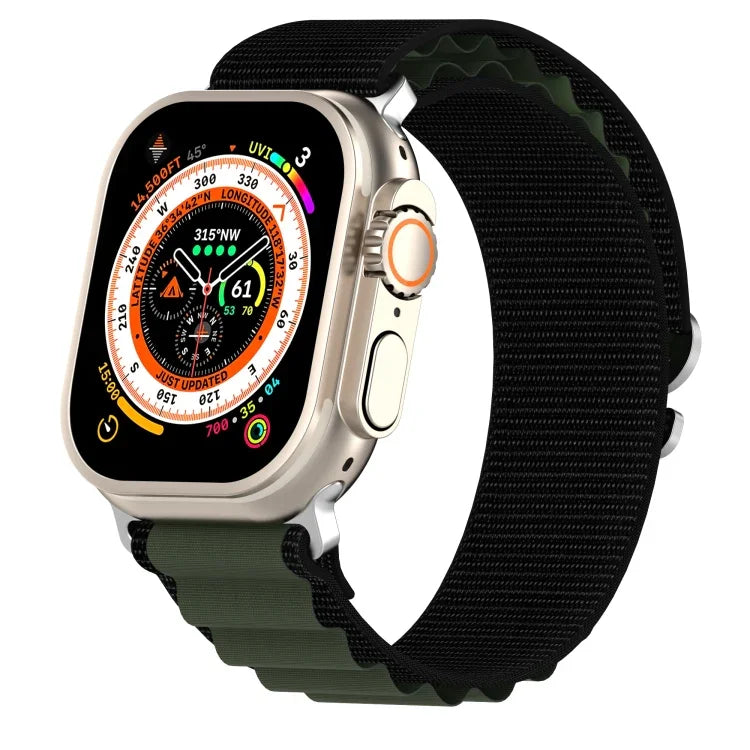 Bracelet de montre en nylon bicolore, pour Apple Watch Ultra 49 mm, pour Apple Watch Series 8&7 45 mm/SE 2&6&SE&5&4 44 mm, pour Apple Watch Series 8&7 41 mm/SE 2&6&SE&5&4 40 mm