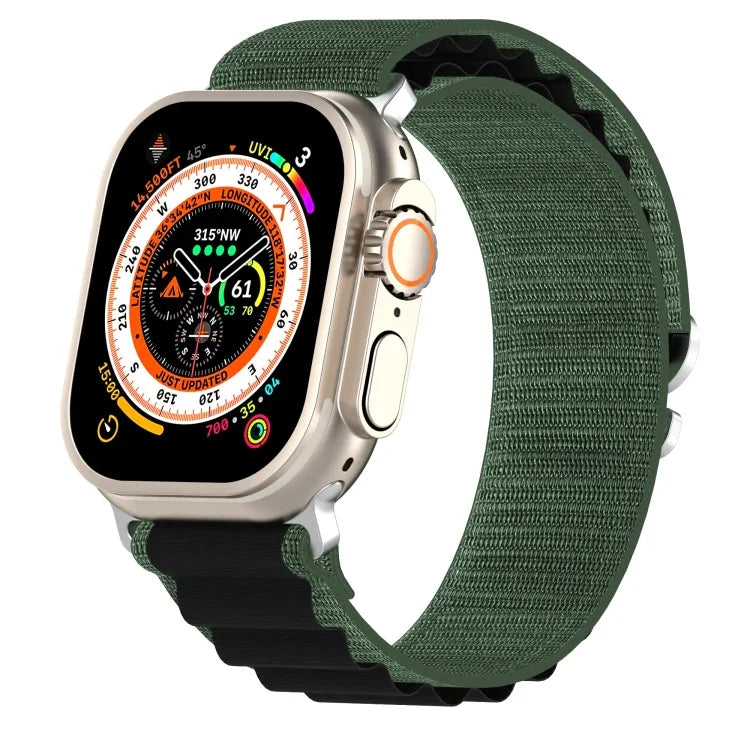 Bracelet de montre en nylon bicolore, pour Apple Watch Ultra 49 mm, pour Apple Watch Series 8&7 45 mm/SE 2&6&SE&5&4 44 mm, pour Apple Watch Series 8&7 41 mm/SE 2&6&SE&5&4 40 mm