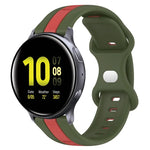 20mm Butterfly Buckle Two-Color Silicone Watch Band, For Samsung Galaxy Watch Active 2 44mm, For Samsung Galaxy Watch 42mm