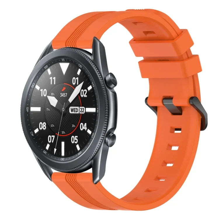 Bracelet de montre en silicone rayé concave de 22 mm, pour Samsung Galaxy Watch3 45 mm, pour Samsung Galaxy Watch 46 mm, pour Samsung Gear S3 Classic, pour Samsung Gear S3 Frontier