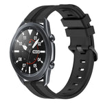 Bracelet de montre en silicone rayé concave de 22 mm, pour Samsung Galaxy Watch3 45 mm, pour Samsung Galaxy Watch 46 mm, pour Samsung Gear S3 Classic, pour Samsung Gear S3 Frontier