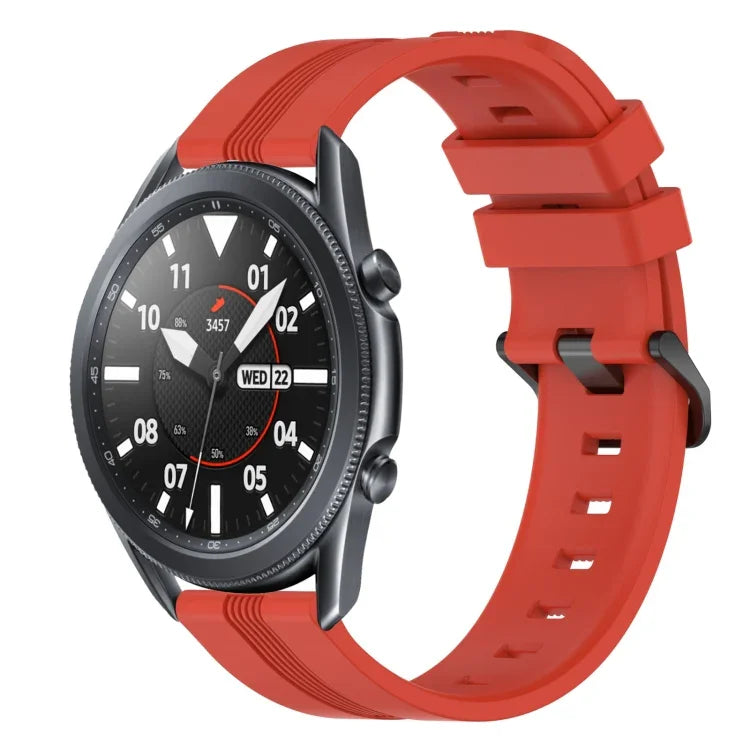 Bracelet de montre en silicone rayé concave de 22 mm, pour Samsung Galaxy Watch3 45 mm, pour Samsung Galaxy Watch 46 mm, pour Samsung Gear S3 Classic, pour Samsung Gear S3 Frontier