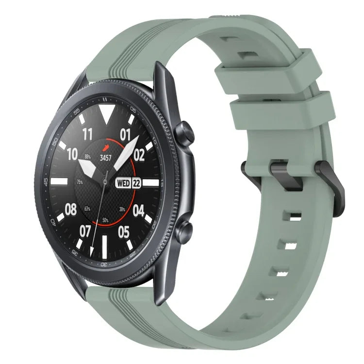 Bracelet de montre en silicone rayé concave de 22 mm, pour Samsung Galaxy Watch3 45 mm, pour Samsung Galaxy Watch 46 mm, pour Samsung Gear S3 Classic, pour Samsung Gear S3 Frontier