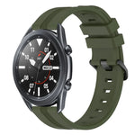 Bracelet de montre en silicone rayé concave de 22 mm, pour Samsung Galaxy Watch3 45 mm, pour Samsung Galaxy Watch 46 mm, pour Samsung Gear S3 Classic, pour Samsung Gear S3 Frontier