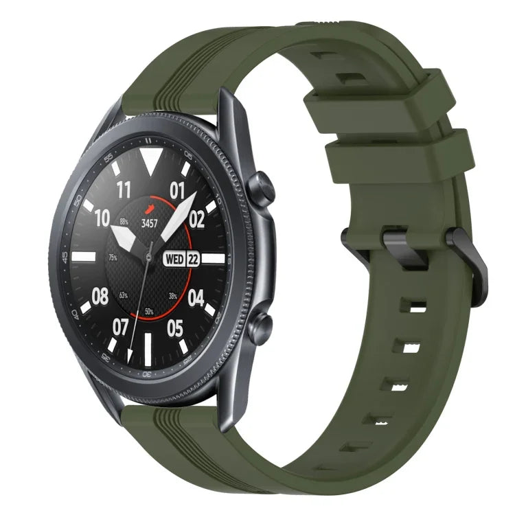Bracelet de montre en silicone rayé concave de 22 mm, pour Samsung Galaxy Watch3 45 mm, pour Samsung Galaxy Watch 46 mm, pour Samsung Gear S3 Classic, pour Samsung Gear S3 Frontier