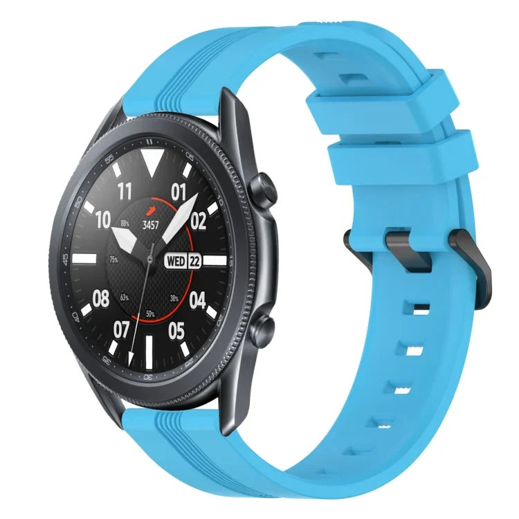 Bracelet de montre en silicone rayé concave de 22 mm, pour Samsung Galaxy Watch3 45 mm, pour Samsung Galaxy Watch 46 mm, pour Samsung Gear S3 Classic, pour Samsung Gear S3 Frontier