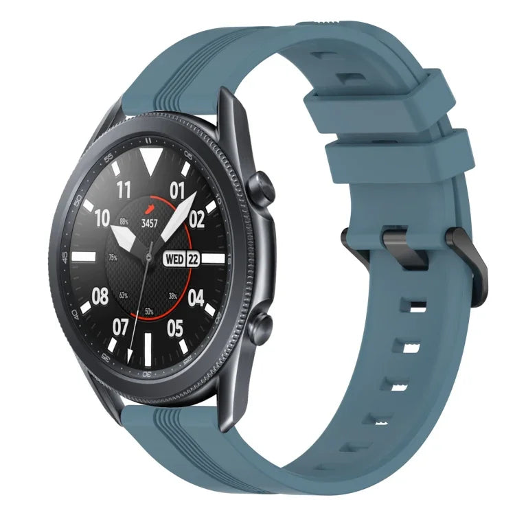 Bracelet de montre en silicone rayé concave de 22 mm, pour Samsung Galaxy Watch3 45 mm, pour Samsung Galaxy Watch 46 mm, pour Samsung Gear S3 Classic, pour Samsung Gear S3 Frontier