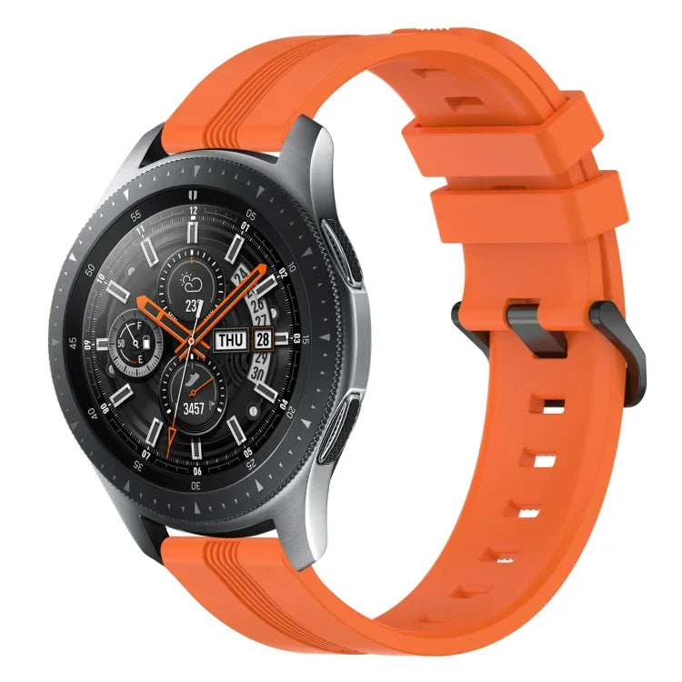 Bracelet de montre en silicone rayé concave de 22 mm, pour Samsung Galaxy Watch3 45 mm, pour Samsung Galaxy Watch 46 mm, pour Samsung Gear S3 Classic, pour Samsung Gear S3 Frontier