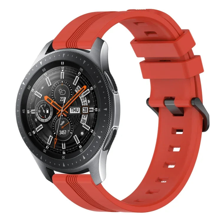 Bracelet de montre en silicone rayé concave de 22 mm, pour Samsung Galaxy Watch3 45 mm, pour Samsung Galaxy Watch 46 mm, pour Samsung Gear S3 Classic, pour Samsung Gear S3 Frontier