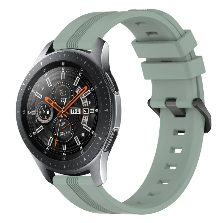Bracelet de montre en silicone rayé concave de 22 mm, pour Samsung Galaxy Watch3 45 mm, pour Samsung Galaxy Watch 46 mm, pour Samsung Gear S3 Classic, pour Samsung Gear S3 Frontier