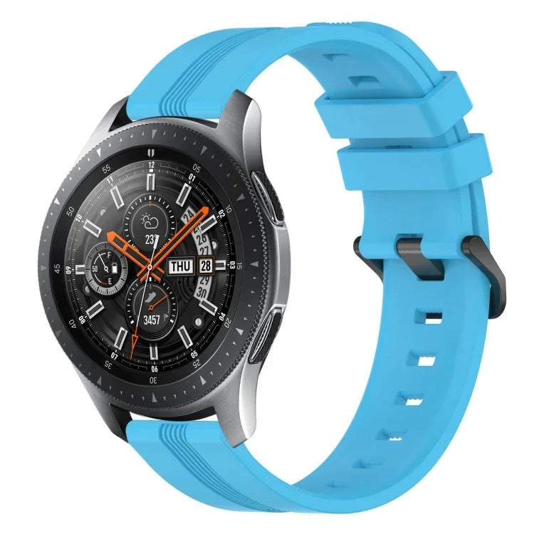 Bracelet de montre en silicone rayé concave de 22 mm, pour Samsung Galaxy Watch3 45 mm, pour Samsung Galaxy Watch 46 mm, pour Samsung Gear S3 Classic, pour Samsung Gear S3 Frontier