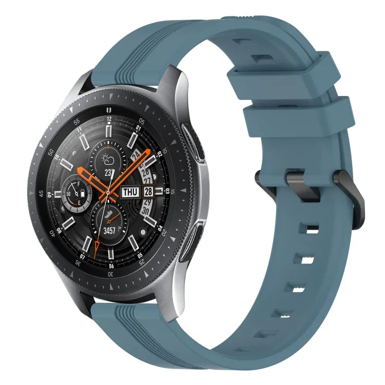 Bracelet de montre en silicone rayé concave de 22 mm, pour Samsung Galaxy Watch3 45 mm, pour Samsung Galaxy Watch 46 mm, pour Samsung Gear S3 Classic, pour Samsung Gear S3 Frontier